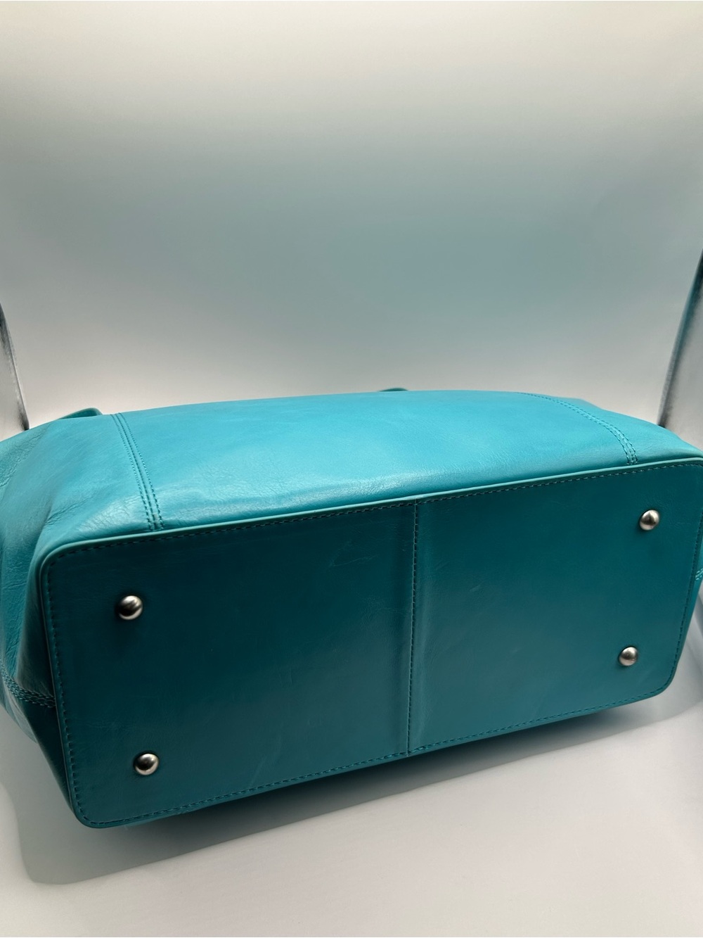 HOBO Teal Leather Tote - Picture 3 of 9